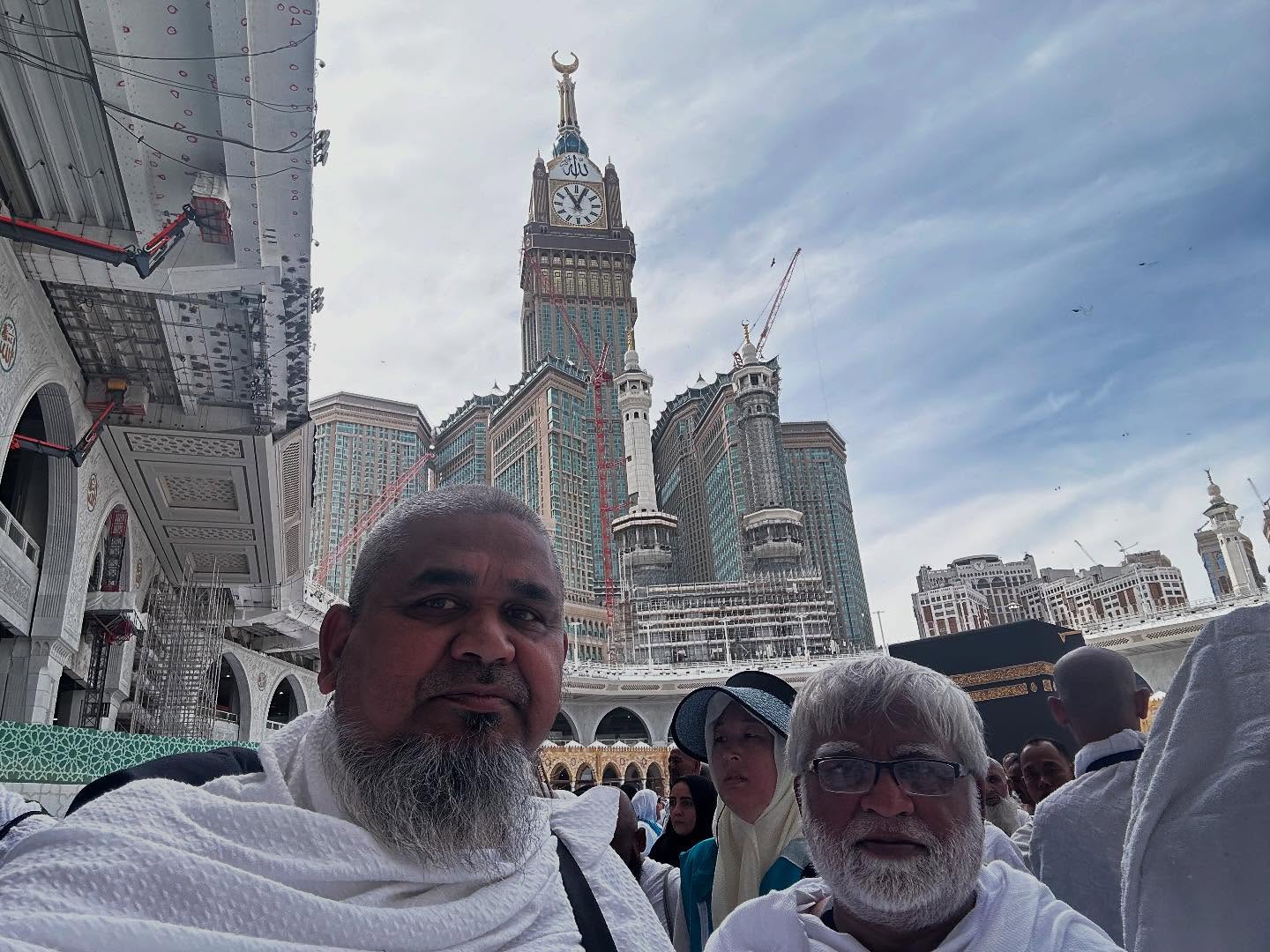 Thousands of pilgrims performing Tawaf around the Kaaba at Masjid al-Haram, Makkah